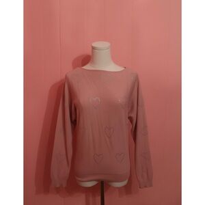 Belle Pink Heart Pattern Sweater